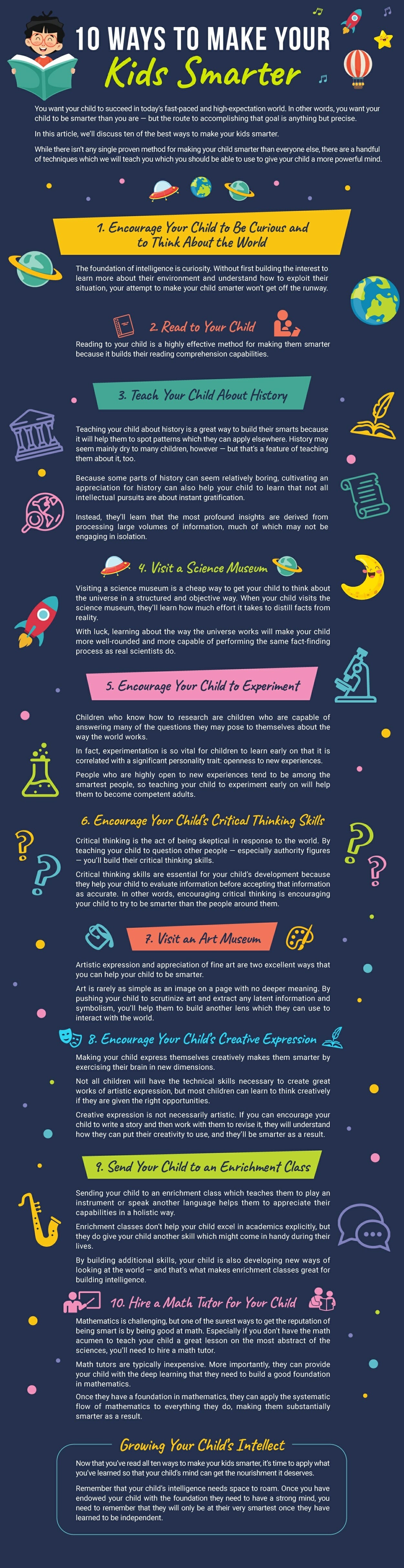 10 Ways To Make Your Kids Smarter - Infographic